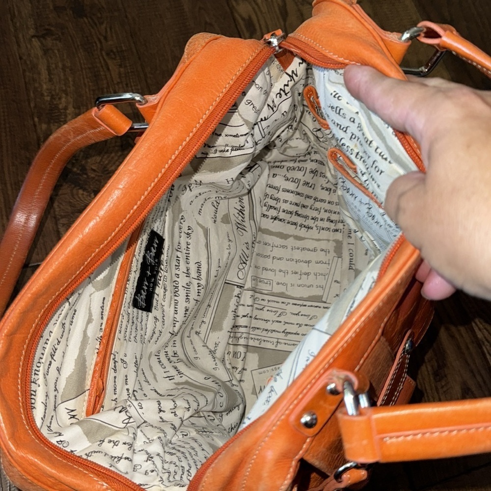 BARR + BARR New York Vibrant Orange Shoulder/Crossbody Bag - Picture 4 of 5
